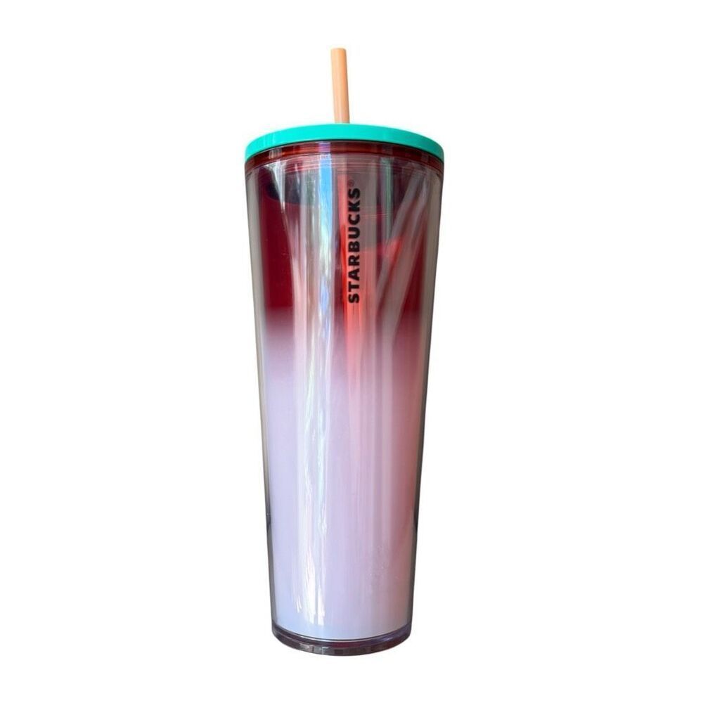 Starbucks Watermelon Cold Cup Tumbler 24oz red-to-white gradient design